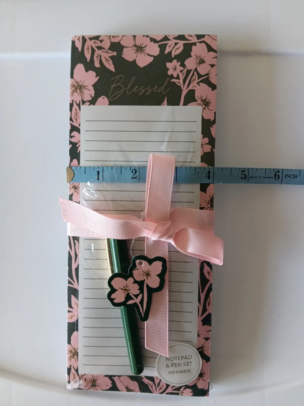 Juliet Meeks Notepad Pen Set Floral Lined Magnet Rectangle 4